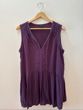 Theory Sleeveless V-Neck Tunic in Plum